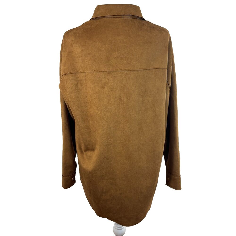 Well Worn Shacket Womens S Brown‎ Faux Suede Snap Buttons Chic Casual Minimalist - Picture 5 of 10